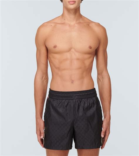 GG jacquard swim shorts in black .